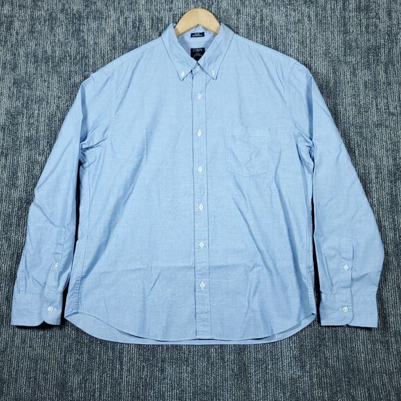 J.Crew Shirt Mens XL Flex Washed Blue Button Down Slim Untucked NWT L0461 - Picture 1 of 10